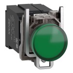 Pilot Light metal green LED lens 400V