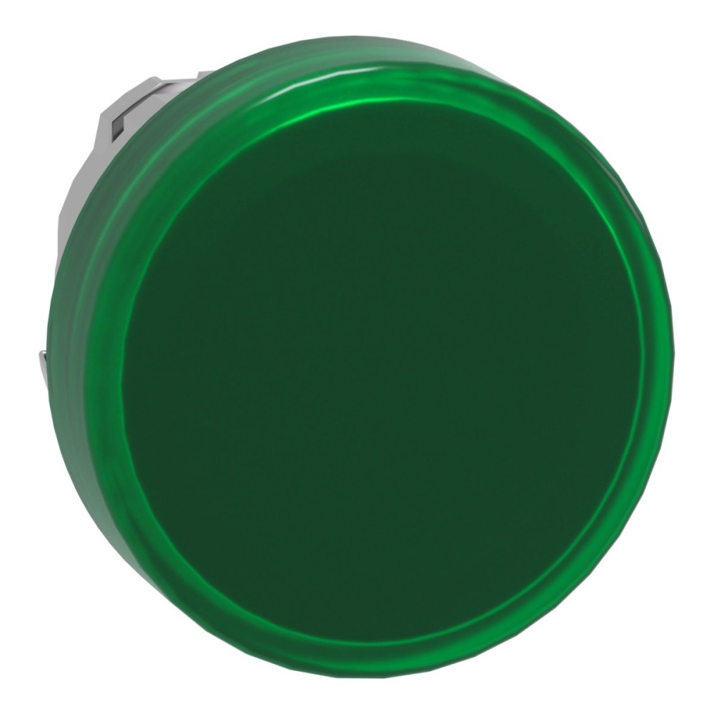 Pilot Light metal green plain lens LED