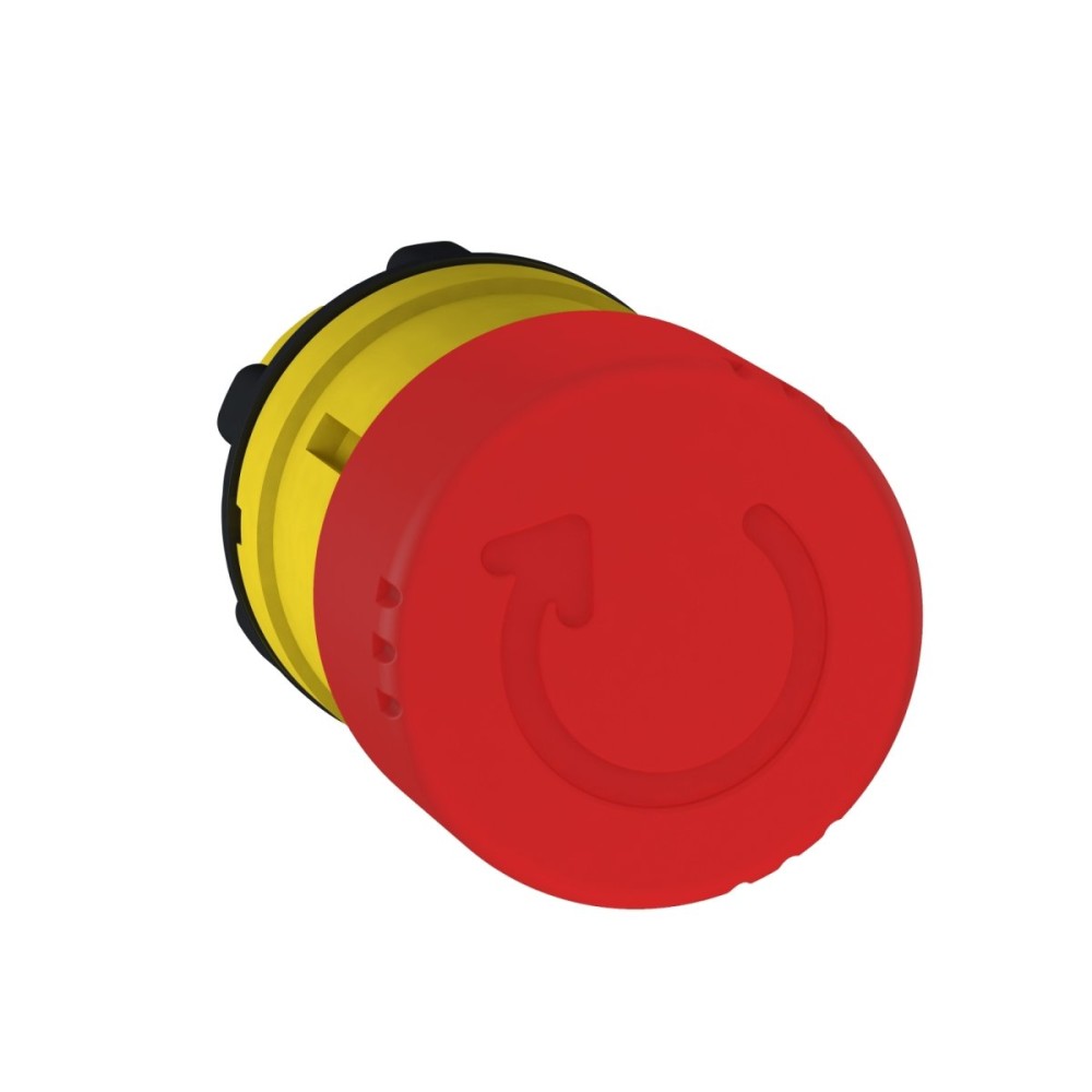 Head E.stop plast red mushr 30mm turn