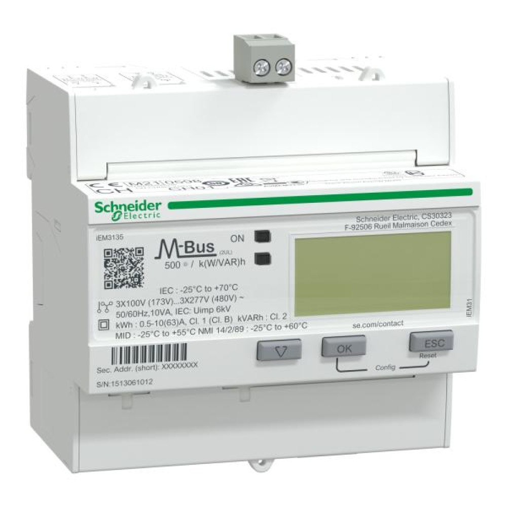 iEM3135 63A Cl 1 MID Energy meter M-Bus