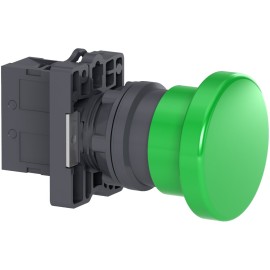 Comp PB plastic green mushr 40mm 1NO