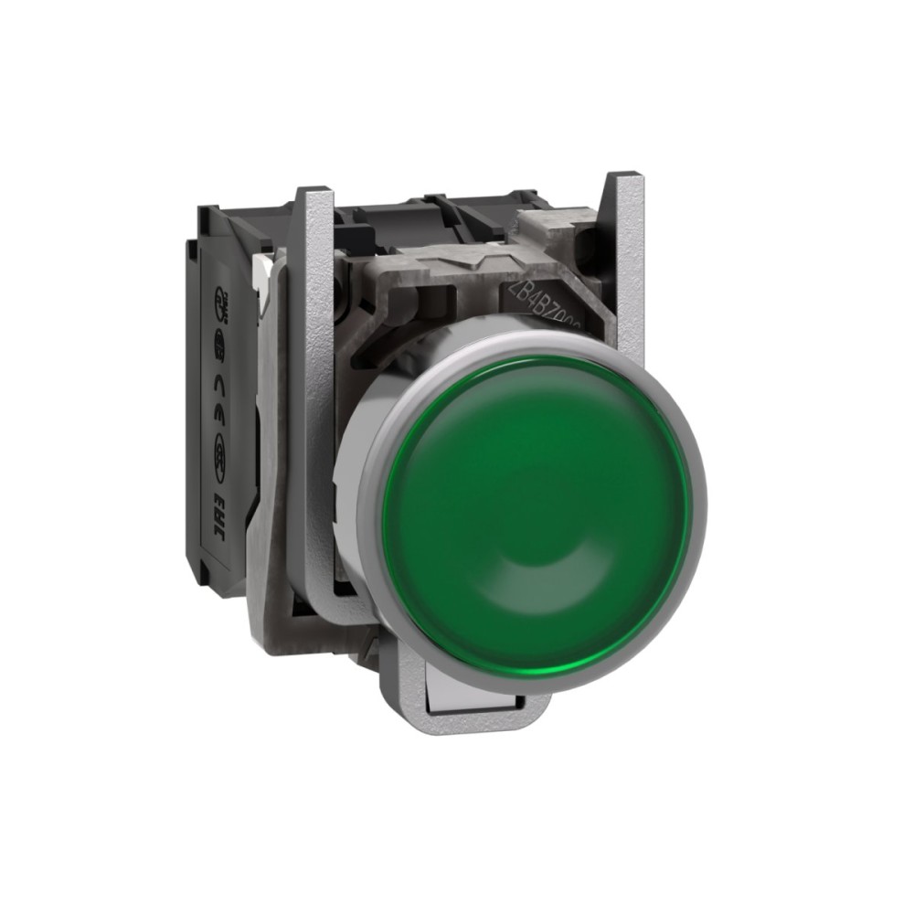 Ill PB metal green flush LED 24V