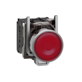 Ill PB metal red flush LED 24V