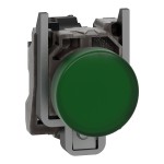 Pilot Light metal green LED lens