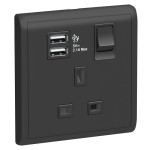 13A 1G Sw Socket with 2.1A USB, MB