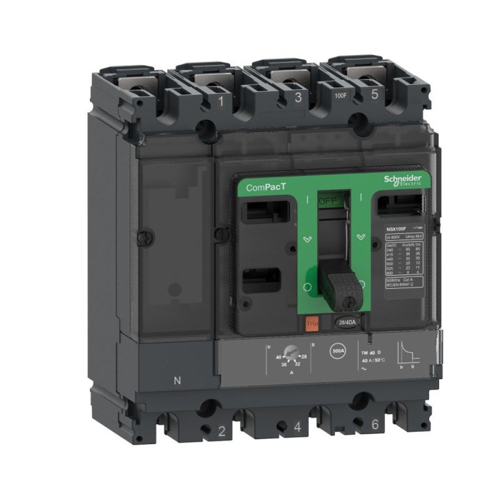 NSX100F 36kA AC 4P3D 100A TMD 50 °C