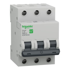EASY9 MCB 3P 25A C 6000A 400V MINIATURE