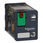 Power plug-in relay, 15 A, 2 CO, with LED, 230 V AC